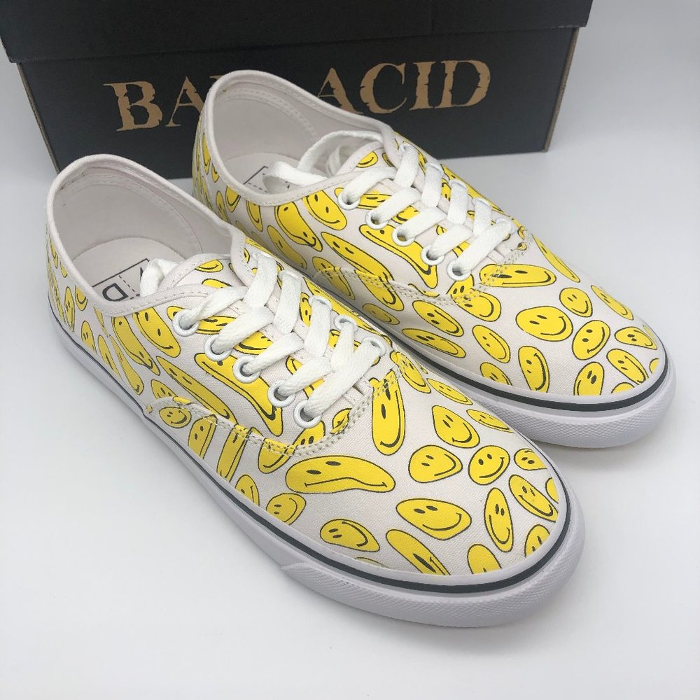 New UNIF Bad Acid Yellow Smile Sneakers - Size 8.5